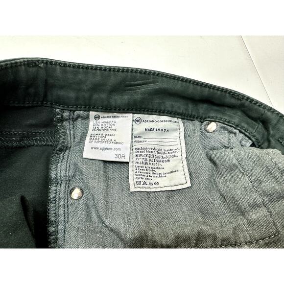 AG The Prima Mid-Rise Cigarette Pants Women’s 30R Forest Green Stretch Velvet - Picture 11 of 15